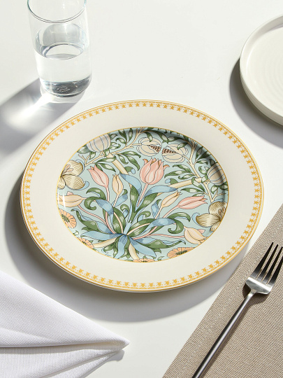 Тарелка обеденная, фарфор, 27 см, круглая, Flowers, Fioretta, TDP580