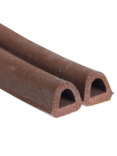 Уплотнитель D, самоклеящаяся основа, 9х7.4 мм, 12 м, коричневый, Sila, Home, SILADВ12