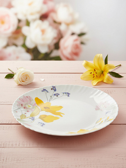 Тарелка обеденная, стеклокерамика, 24 см, фигурная, Весна, МФК, MFK21204