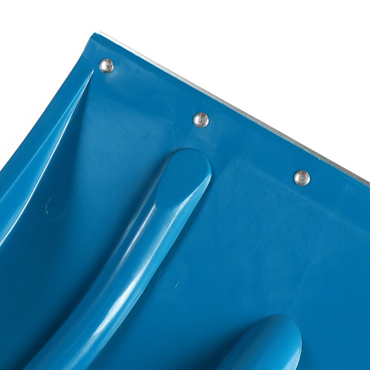 Лопата для снега пластик, с стальной планкой, 400х500 мм, черенок алюминиевый, в сборе, Агропласт, Полярная звезда