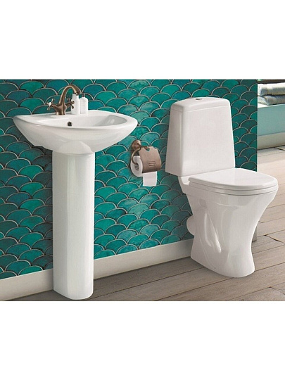 Унитаз-компакт Sanita, Аттика, косой выпуск, сиденье полипропилен, 1 режим