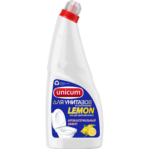 Средство для унитаза Unicum, Лимон, гель, 750 мл, 300438