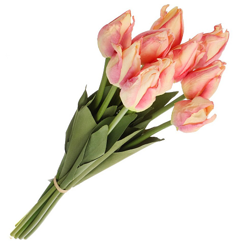 Цветок искусственный декоративный Тюльпаны, 45 см, персиковый, Y6-10412