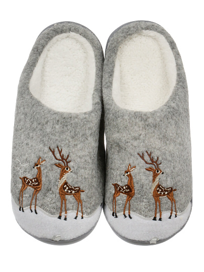 Тапки жен, сер, р-р 36-37, Олененок, A210372