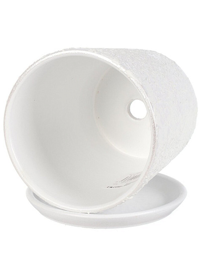 Горшок керамика, 0.9 л, 12х12 см, белый, Лава №2, 010266