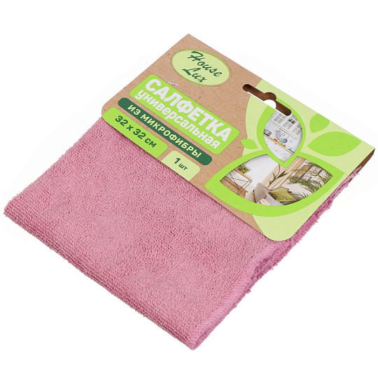 Салфетка бытовая для уборки, микрофибра, 32х32 см, в ассортименте, House Lux, №1, 72481