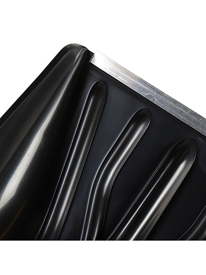 Лопата для снега пластик, 410х460 мм, черенок деревянный, тулейка 32 мм, с V-ручкой, в сборе, Цикл, Купец, 2837-00