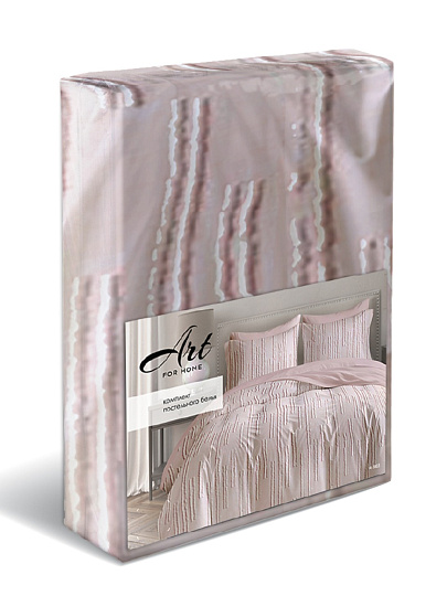 Постельное белье 1.5-спальное, простыня 150х216 см, 1 наволочка 50х70 см, пододеяльник 145х215 см, ART for Home, полисатин, Стриж жаккард, Штрих 14-3803