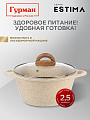 Кастрюля алюминий, антипригарное покрытие, 2 л, крышка стекло, Гурман, Estima, ГМк203 ЭБИ, бежевая, индукция - фото 4