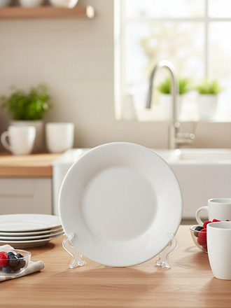 Блюдце фарфор, 15 см, круглое, Лейна, Jewel, ПС0001-37, белое