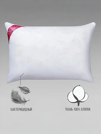 Подушка 50 х 70 см, Лебяжий искусственный пух, Премиум, чехол хлопок, Verossa, 169516