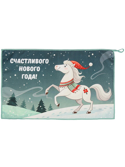 Полотенце кухонное махровое, 30х50 см, 250 г/м2, 100% полиэстер, Символ Года, Китай