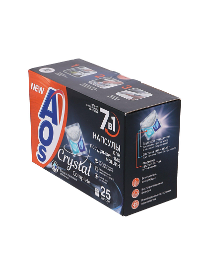 Капсулы для посудомоечной машины AOS, Crystal Complete, 25 шт