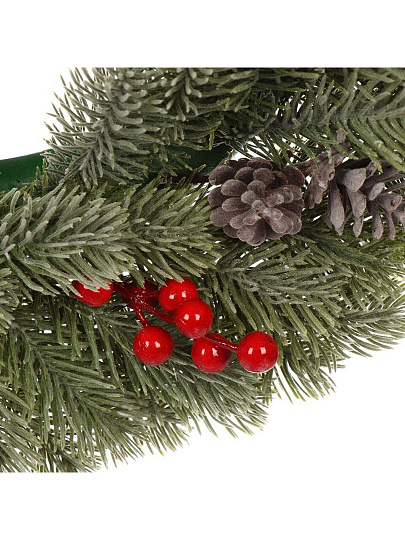 Венок рождественский 50 см, с ягодами и шишками, SYHHA-0823035