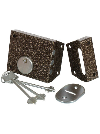 Замок накладной дверной, Зенит, ЗН4-1, 00-00000670, бронза