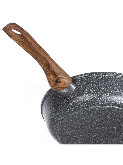 Сковорода литой алюминий, 28 см, антипригарное покрытие, Горница, Гармония Мрамор, с крышкой, с2852мр