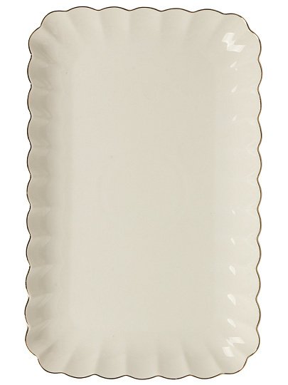 Ваза для фруктов, фарфор, на ножке, 30.5 см, ТМ Глория, Bonjart, Золотая линия, 202491