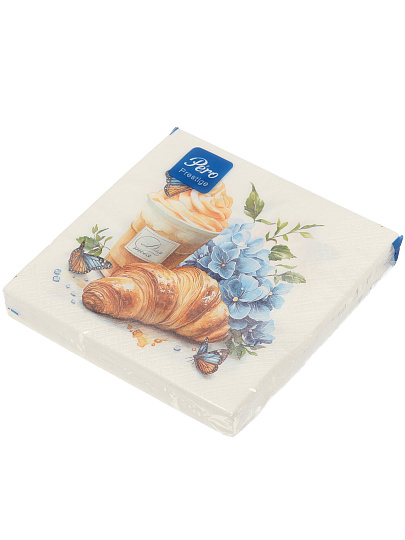 Салфетки Pero, Prestige Ароматный завтрак, 20 шт, 3 сл, 33х33 см, 5266