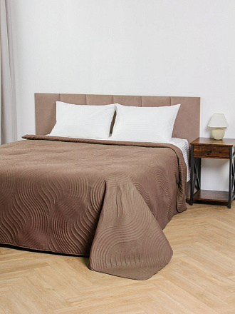 Покрывало евро, 220х240 см, 100% полиэстер, стеганое, Silvano, Модерн, шоколад