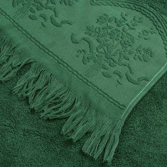 Полотенце банное 50х90 см, 100% хлопок, 562 г/м2, Gul Jacquard, Anilsan, зеленое, Турция, 60215090