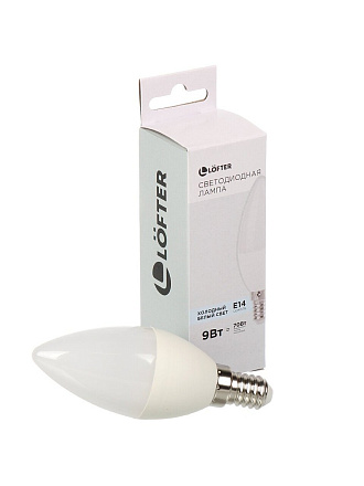 Лампа светодиодная E14, 9 Вт, 70 Вт, 220 В, свеча, 6500 К, холодный белый свет, Lofter
