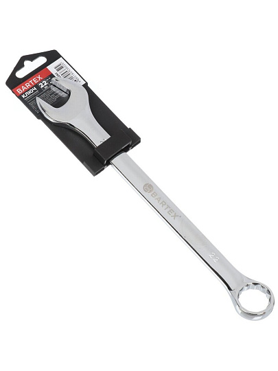 Ключ комбинированный, Bartex, 22 мм, хромированный зеркальный, CrV сталь