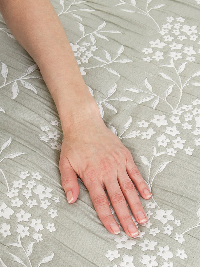 Покрывало евро, 220х240 см, 100%пэ, двустороннее, Silvano, Азалия, серо-зеленое