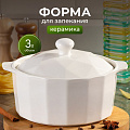 Кастрюля для запекания керамика, 3 л, круглая, с крышкой, Антарктида, Y6-10191/Y4-9183