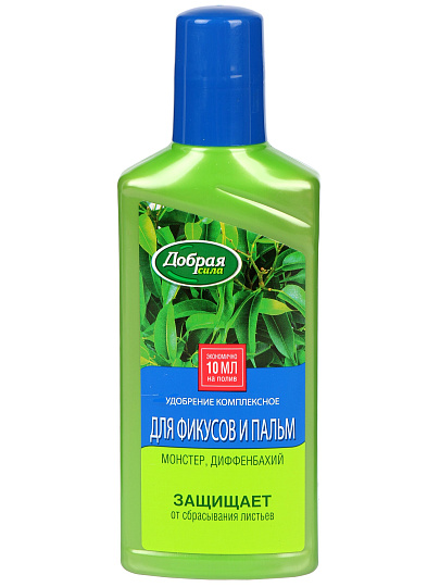 Удобрение для фикусов и пальм, минеральное, жидкость, 250 мл, Добрая сила