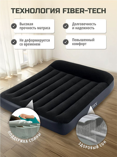 Матрас надувной Intex, 191х137х25 см, 64148ND, насос встроенный, электрический, флокированный, 272 кг