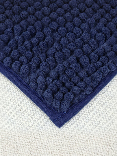 Коврик для ванной, антискользящий, 0.6х0.9 м, полиэстер, темная морская волна, Макарон, Y3-671