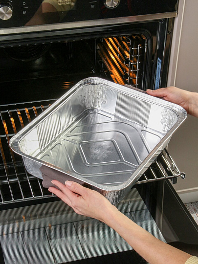 Форма для запекания алюминий, 36.9х27х7.1 см, 5.05 л, прямоугольная, с крышкой, Daniks, 99L