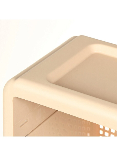 Полка универсальная, пластик, 4 секции, 39.5х26х122.8 см, на колесах, латте, Violet, Лофт, 770420