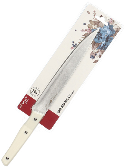 Нож Apollo, Genio Ivory, для мяса, нержавеющая сталь, 20 см, рукоятка пластик, IVR-02