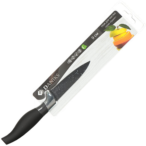 Нож кухонный Daniks, Гранит, для овощей, нержавеющая сталь, 9 см, рукоятка пластик, YW-A204-PA