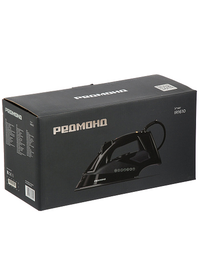 Утюг Редмонд, IR1610, 3000 Вт, керамика, вертикальное отпаривание, система самоочистки, защита от накипи, 3 м, черный