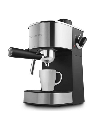 Кофеварка электрическая, рожковая, пластик, металл, 0.24 л, Polaris, PCM 4009, 800 Вт, 4 бар, 4 порции, 0.24 л