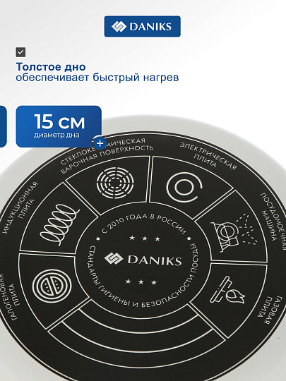 Чайник сталь, эмалированное покрытие, 2 л, Daniks, Mandarin, индукция