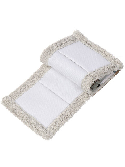 Сменный блок для швабры микрофибра, 43х13 см, плоский, прямоугольный, светло-серый, Марья Искусница, HD1009 C-R-mic-grey refill