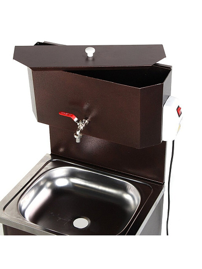 Умывальник металл, с водонагревателем, с мойкой, нержавеющая сталь, 17 л, античная медь