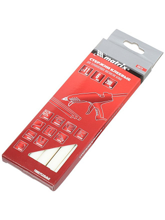 Стержни клеевые для пистолетов 6 шт, диаметр 11х200 мм, белые, Matrix, 930723