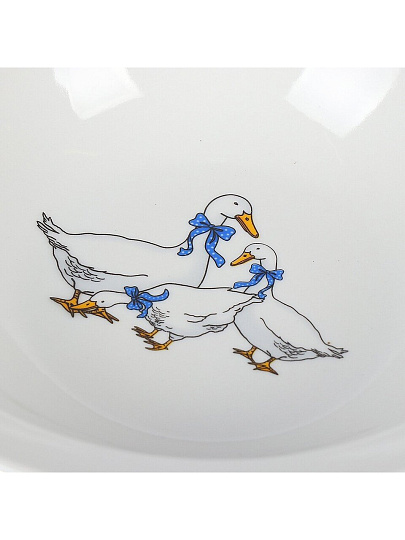 Миска фарфор, круглая, 5.5 см, 0.5 л, Гуси новые, Дулевский фарфор, 101892