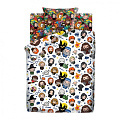 Постельное белье детское 1.5-спальное, простыня 150х214 см, 2 наволочки 70х70 см, пододеяльник 143х215 см, поплин
