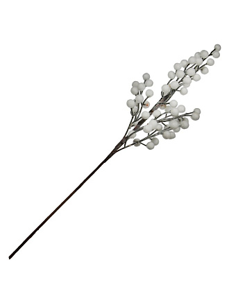 Ветка декоративная 60 см, искусственная, с белыми ягодами, Y4-9506