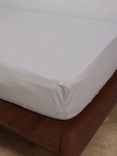 Простыня 2-спальная, 160 х 200 х 25 см, 100% хлопок, поплин, на резинке, Silvano, Тауп