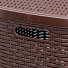 Корзина для белья, 40 л, 30х38х48 см, прямоугольная, плетеная, пластик, коричневая, с крышкой, Violet, Ротанг, 184001 - фото 6