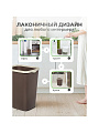 Контейнер для мусора пластик, 20 л, прямоугольный, с фиксатором, шоколад, слоновая кость, Violet, Tandem, 842222 - фото 2