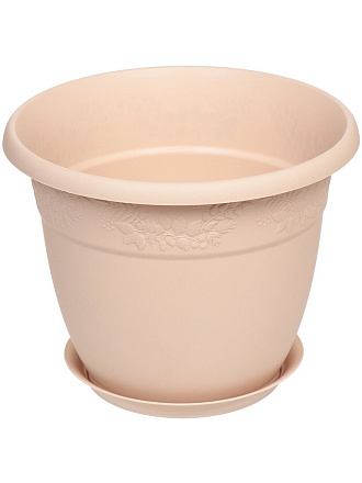 Горшок для цветов пластик, 7.5 л, 28х22 см, латте, Idea, Рябина, М 3057