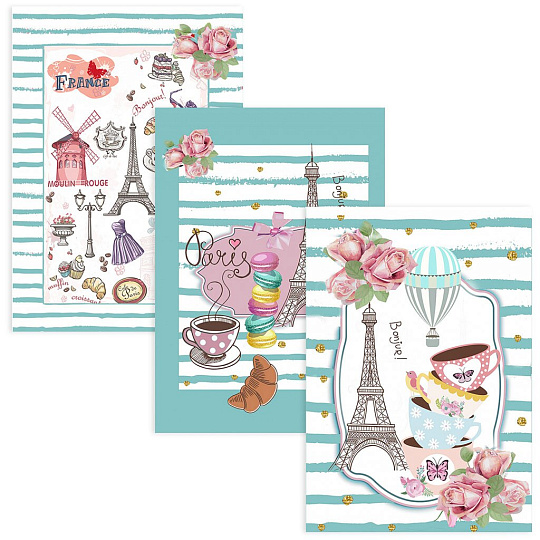 Полотенце кухонное вафельное, 45х60 см, Текстильная лавка, Парижанка на бирюзовом фоне, в ассортименте, Россия, 1666/1