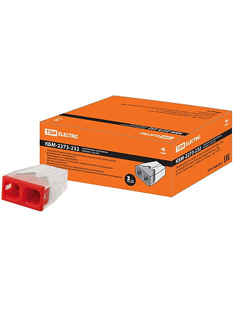 Клемма КБМ-2273-232, строительно-монтажная, с пастой, 2.5 мм², TDM Electric, SQ0517-0111